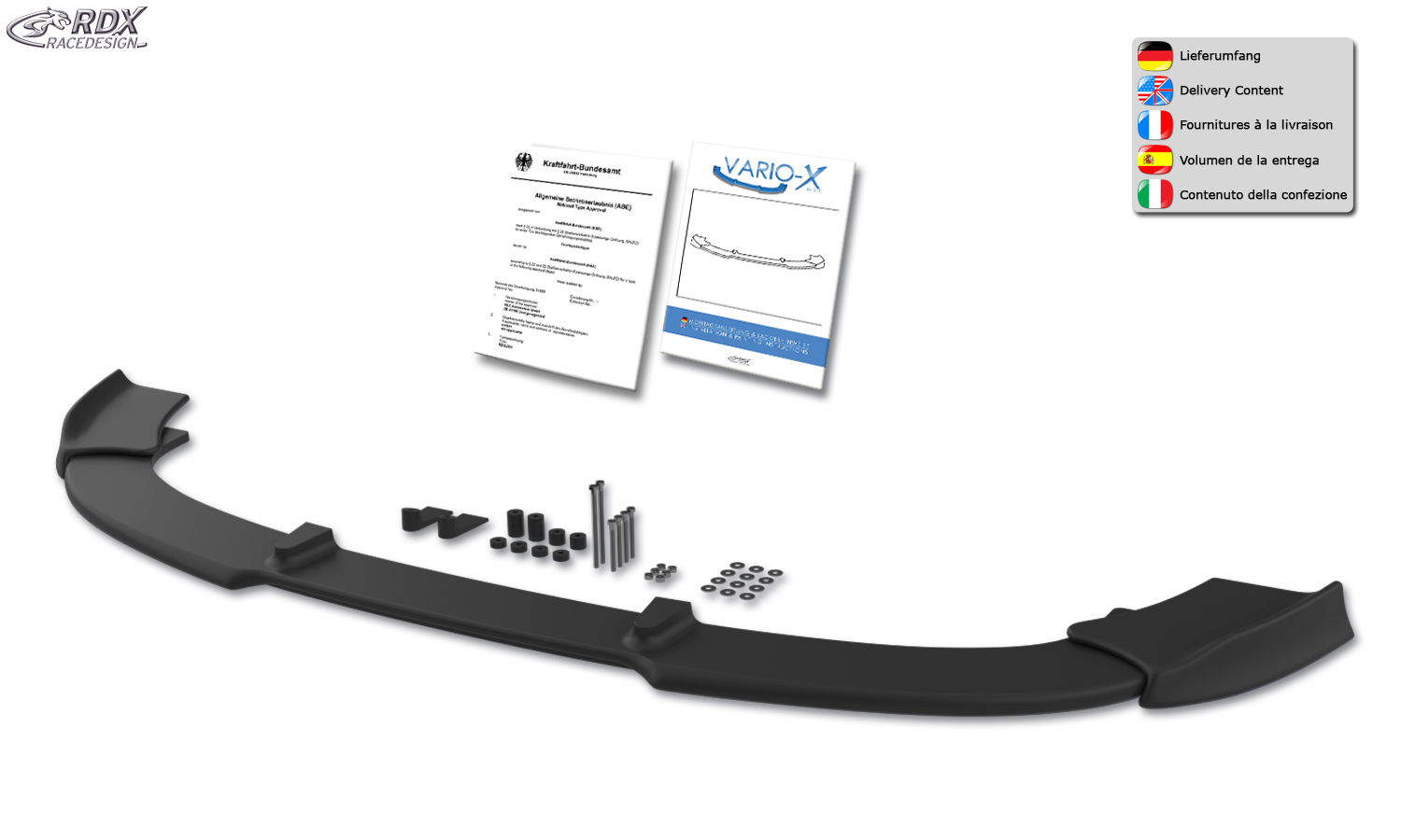 RDX VARIO-X front splitter – Mercedes-Benz CLS-class C219 –2008