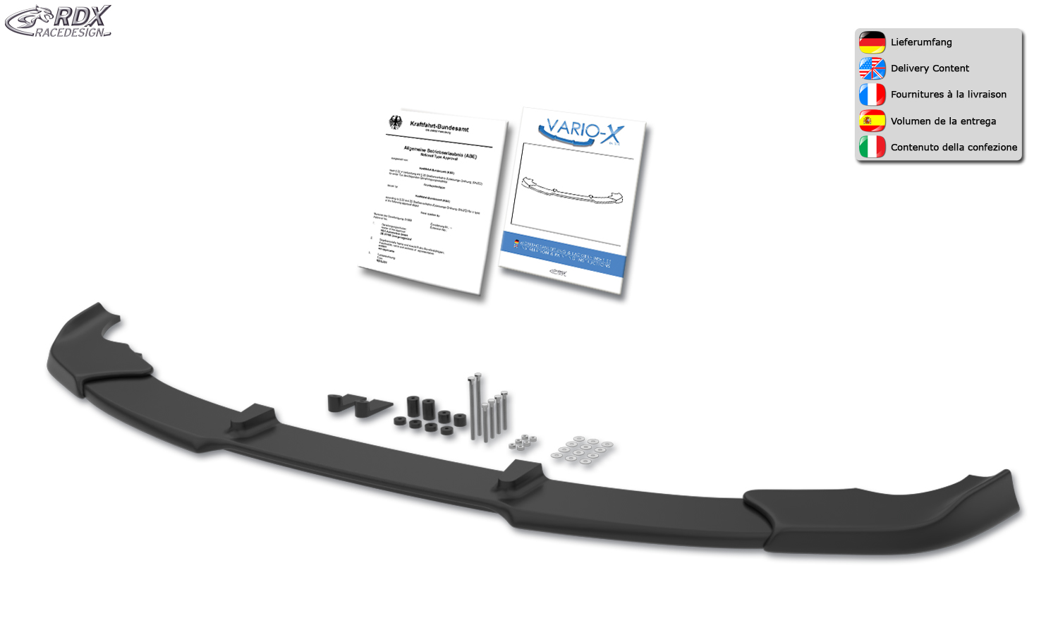 RDX VARIO-X esispoiler – Mercedes-Benz E-class W211 –2006 Classic/Elegance