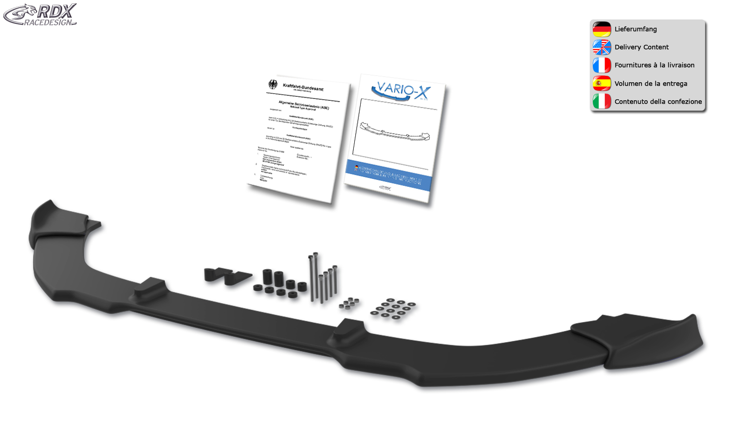 RDX VARIO-X front splitter – Nissan 370Z 2008–2013