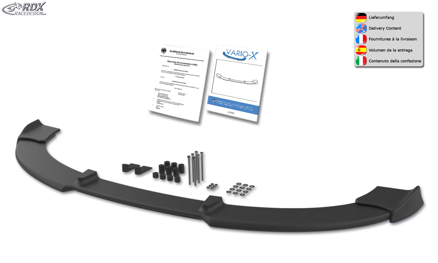 RDX VARIO-X front splitter – Nissan Note (E11) 2005–2009