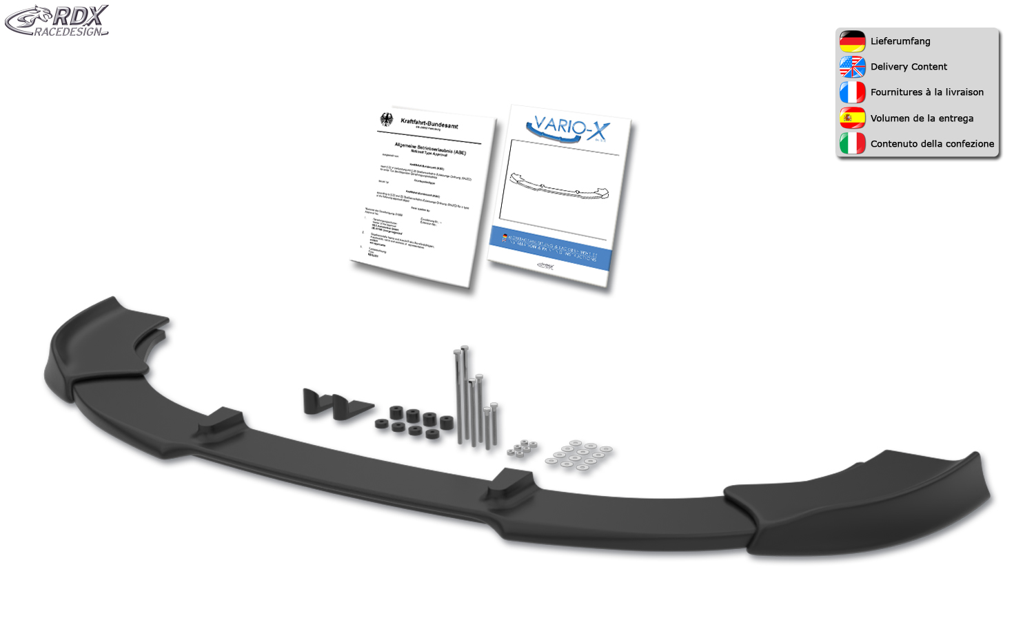 RDX VARIO-X front splitter – Renault Twingo 2 Phase 2 2012–2014