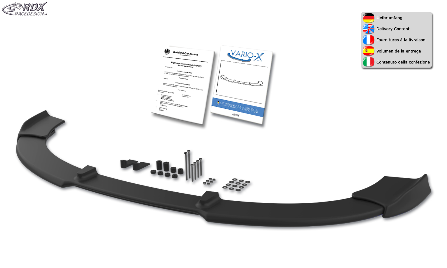 RDX VARIO-X front splitter – Toyota Avensis 2003–2006