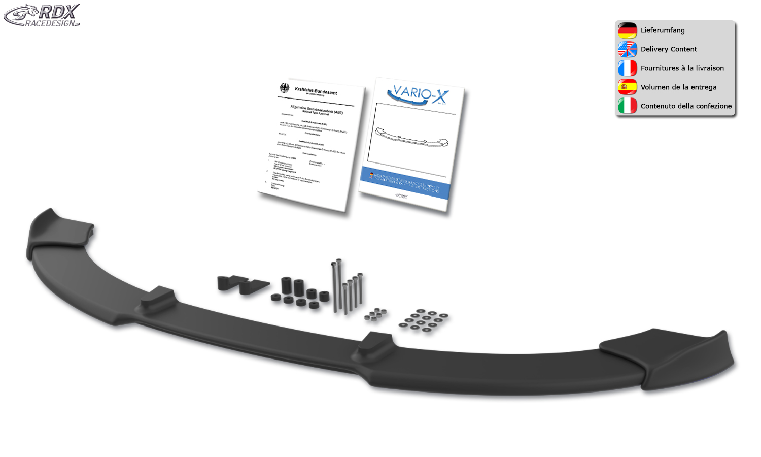 RDX VARIO-X esispoiler – Toyota Yaris P9/XP9/XP9F (2005–2009)