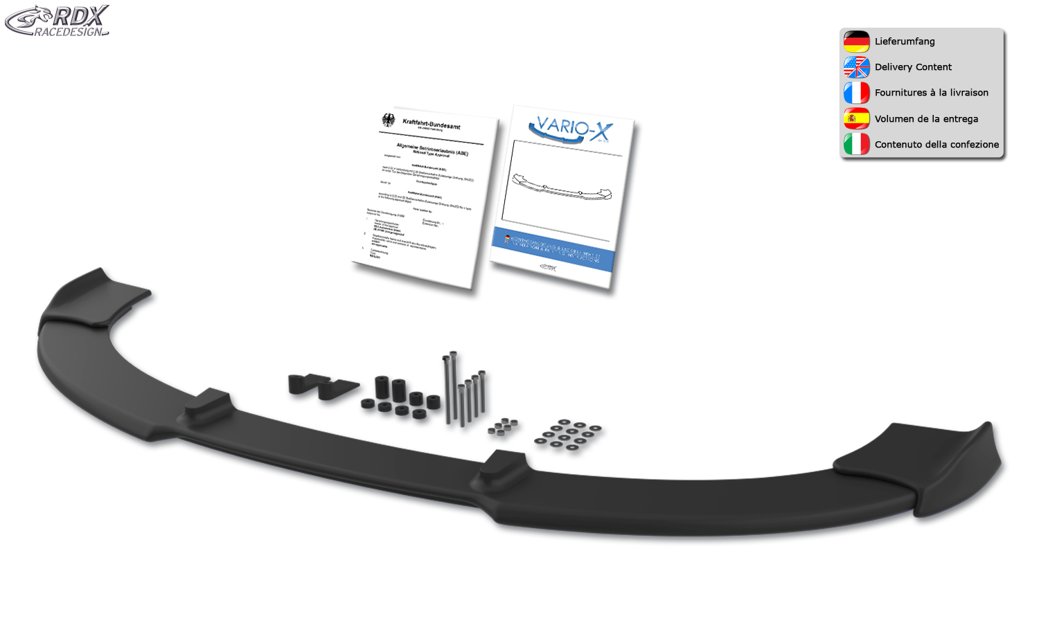 RDX VARIO-X front splitter – Volkswagen Polo 9N3 2005– GTI Cup Edition