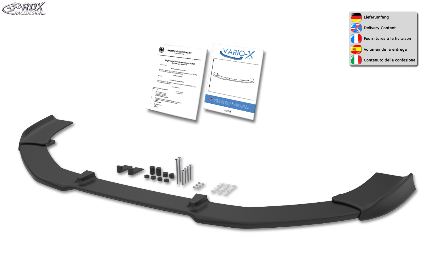 RDX VARIO-X front splitter – Volkswagen Passat CC –2012