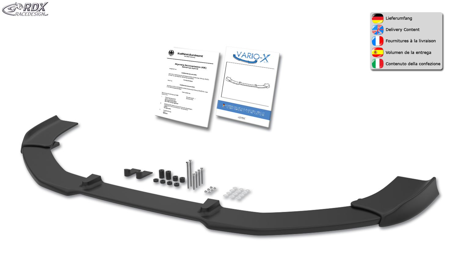 Передний сплиттер RDX VARIO-X – Volkswagen Passat CC –2012 R-Line