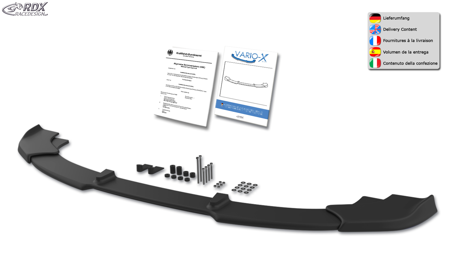 Передний сплиттер RDX VARIO-X – BMW 5 серии F10/F11 M-Technic –2013