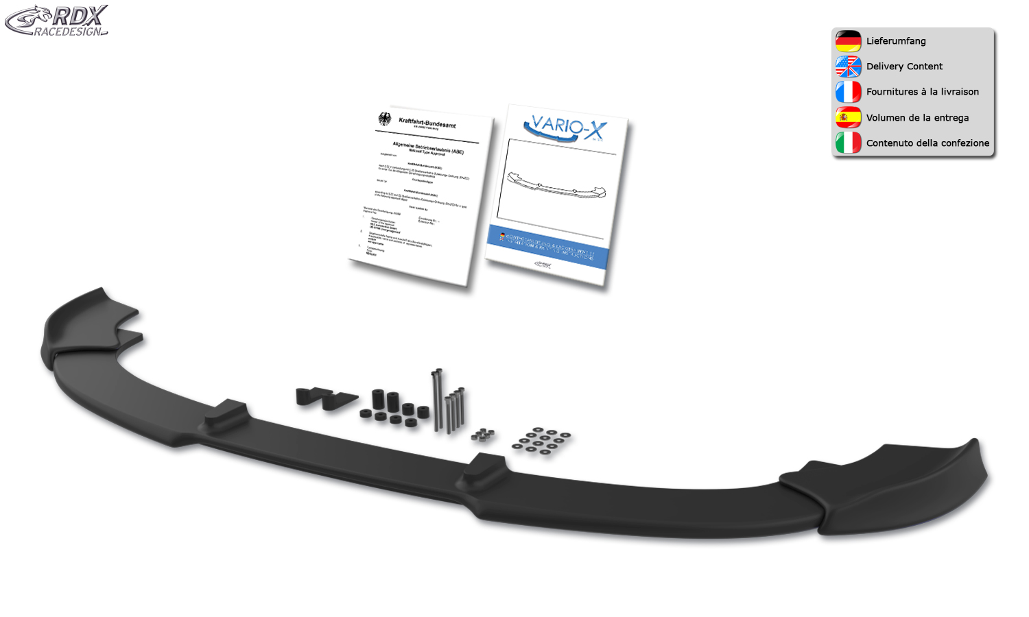 RDX VARIO-X front splitter – Hyundai Veloster Turbo