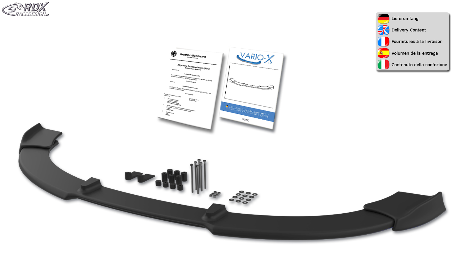 RDX VARIO-X front splitter – Chevrolet Cruze 2009–2012