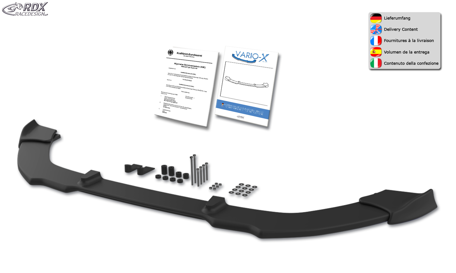 Передний сплиттер RDX VARIO-X – Ford Fiesta ST MK7 JA8 JR8 (2013–)