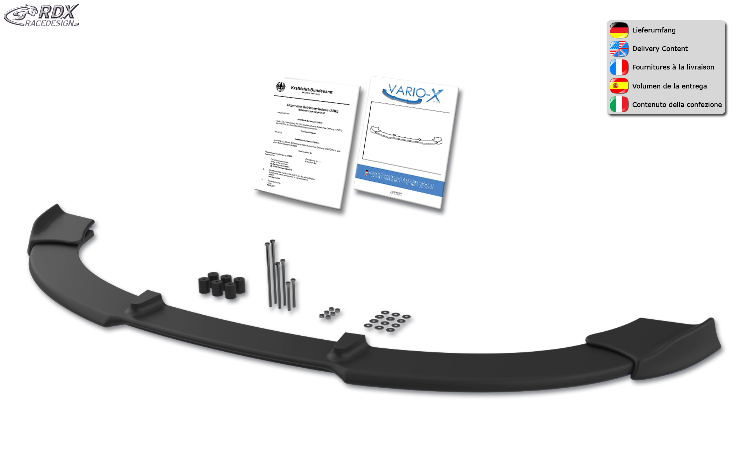 RDX VARIO-X esispoiler – Kia Ceed tüüp ED 2009–2012 (sh SW)
