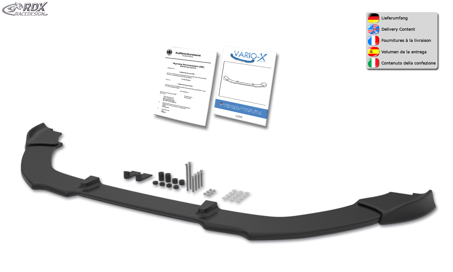 RDX VARIO-X front splitter – Ford Focus 3 ST (2015–)
