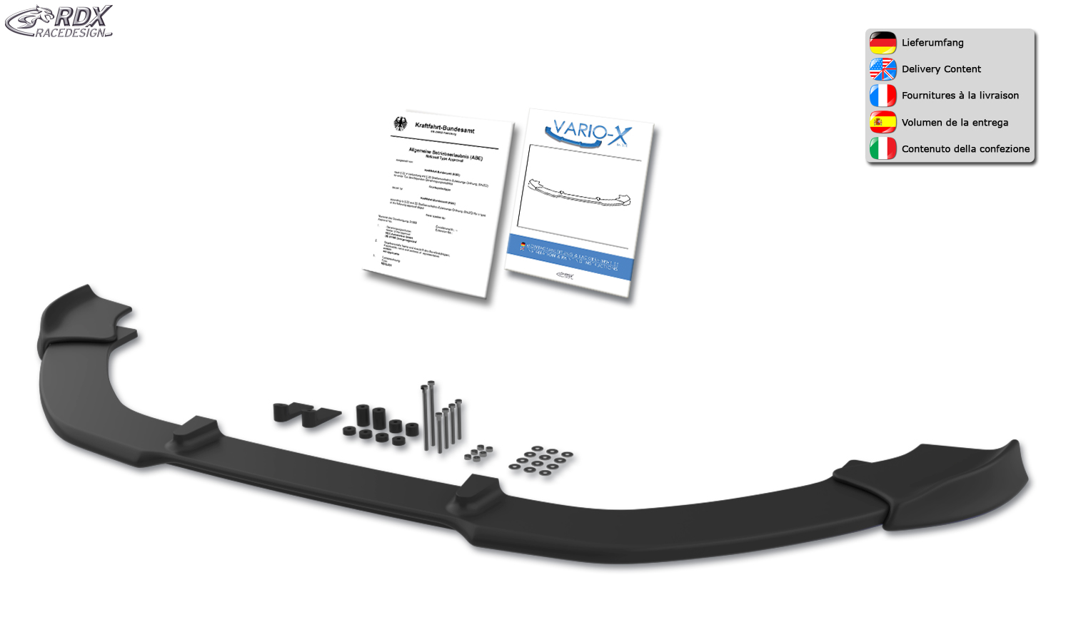 Передний сплиттер RDX VARIO-X – Volkswagen Passat B7/3C R-Line