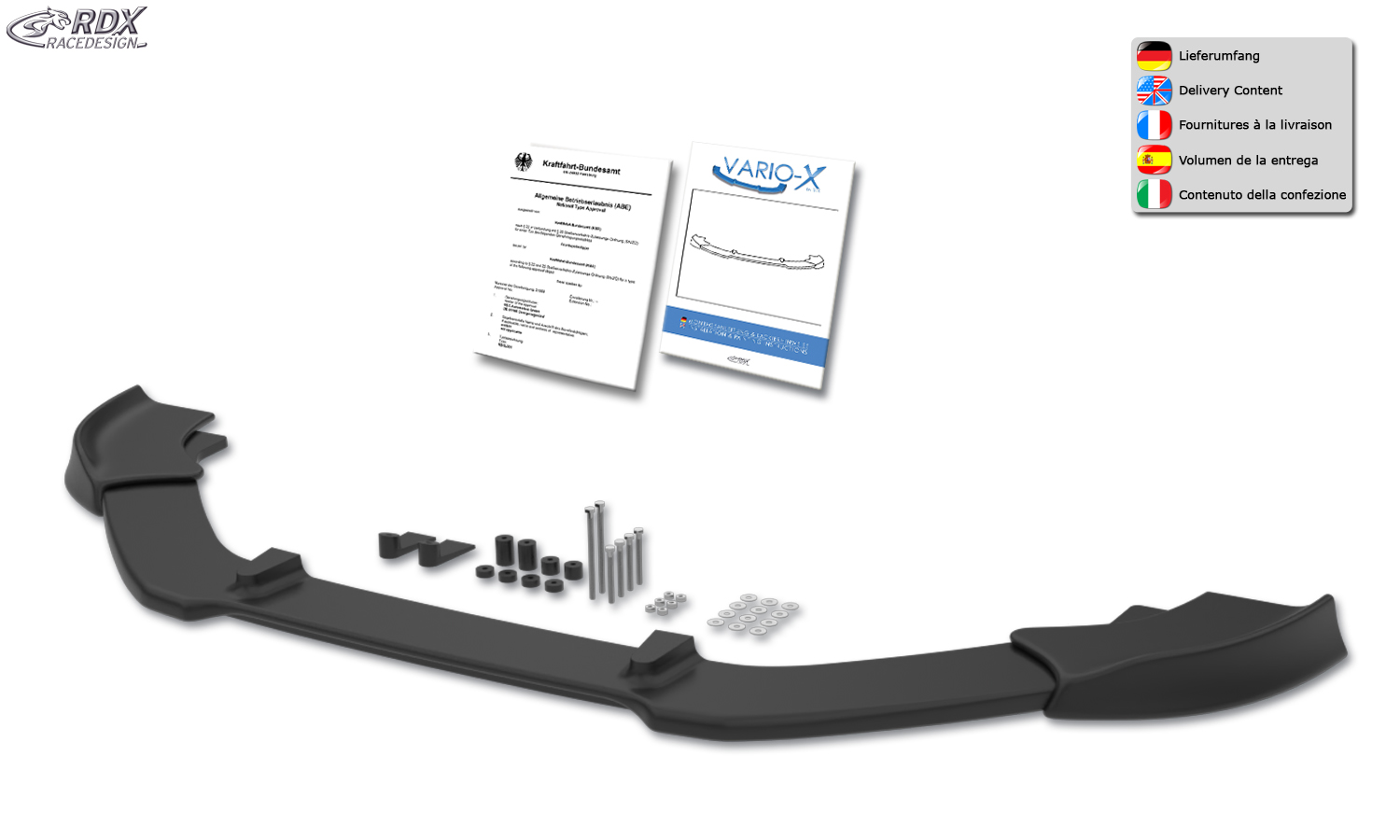 RDX VARIO-X esispoiler – Škoda Fabia 2 tüüp 5J 2010– Monte Carlo