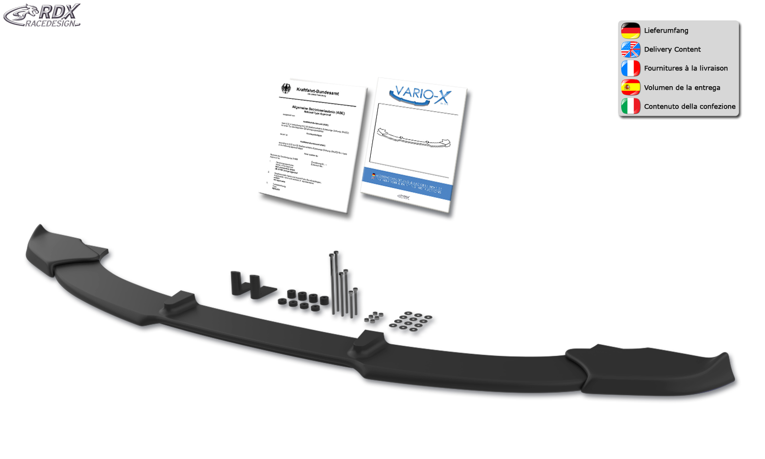 Передний сплиттер RDX VARIO-X – BMW X6 E71 (вкл. M50)
