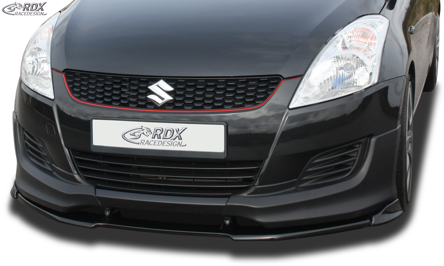 RDX VARIO-X esispoiler – Suzuki Swift FZ/NZ 2010–2013 autodele, millel on JDM/GT Frontflaps