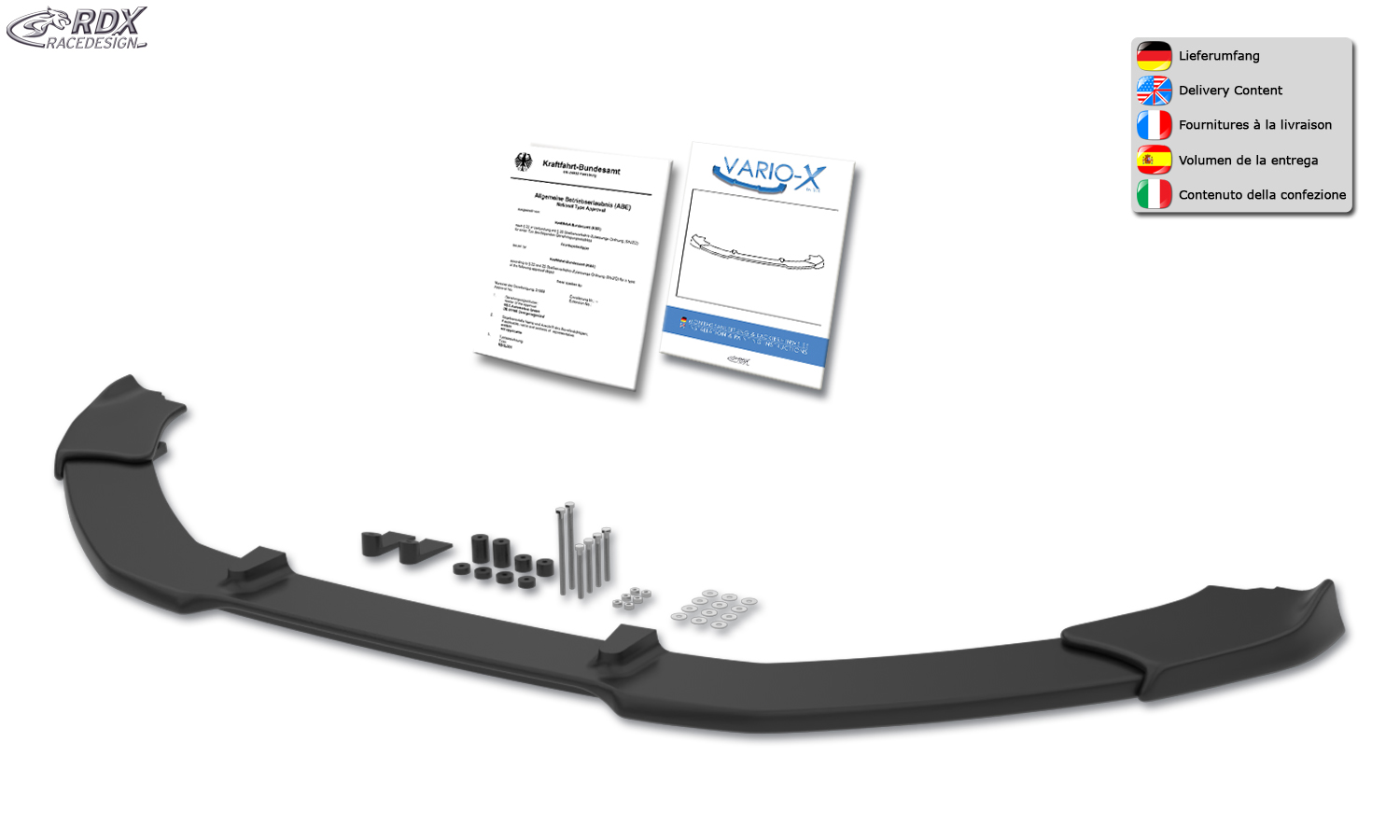 RDX VARIO-X front splitter – Ford Focus 3 ST-Line 2015–