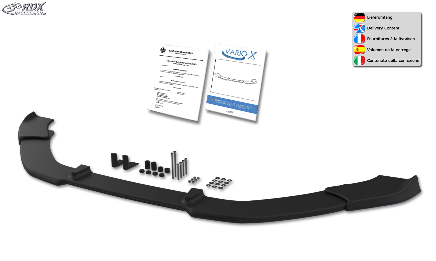 Передний сплиттер RDX VARIO-X – Ford Kuga 2 Individual/ST-Line (DM2) 2012–2016