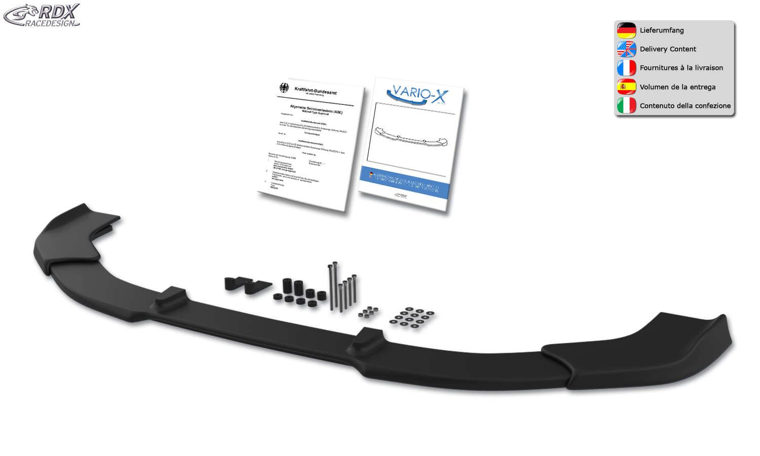 RDX VARIO-X esispoiler – Suzuki Swift Sport RZ/AZ 2018–