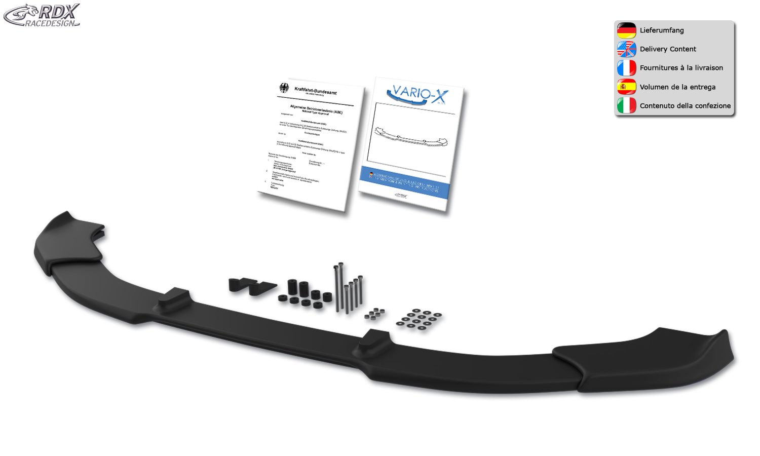 RDX VARIO-X esispoiler – BMW 1. seeria F20/F21 M-Sport ja M140 2015–