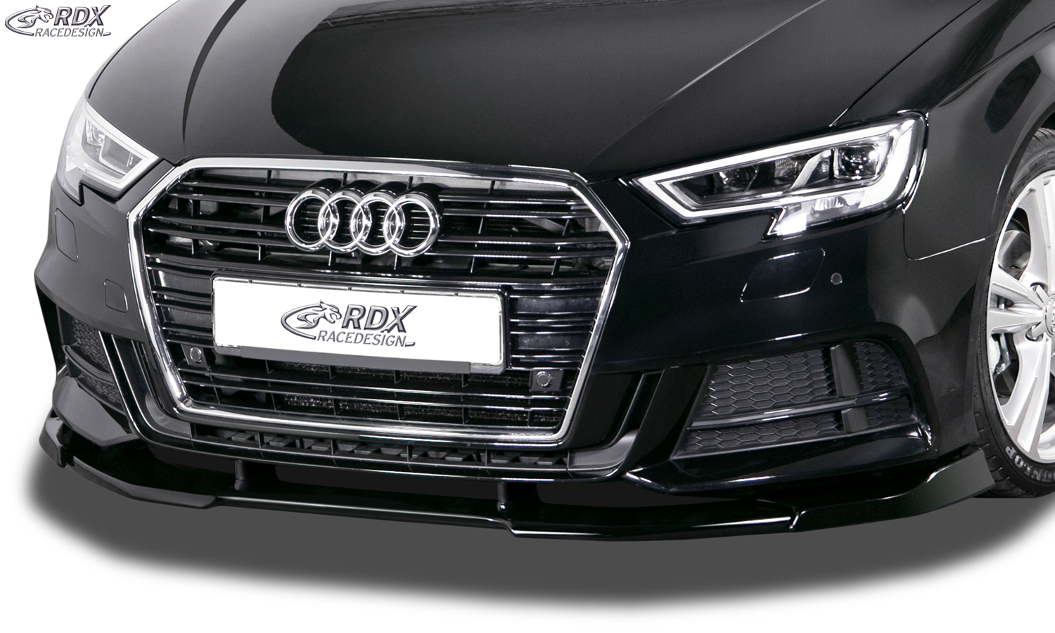 RDX VARIO-X esispoiler – Audi A3 8V, 8VA Sportback, 8VS sedaan, 8V7 kabriolett S-Line ja S3 (Facelift 2016–)