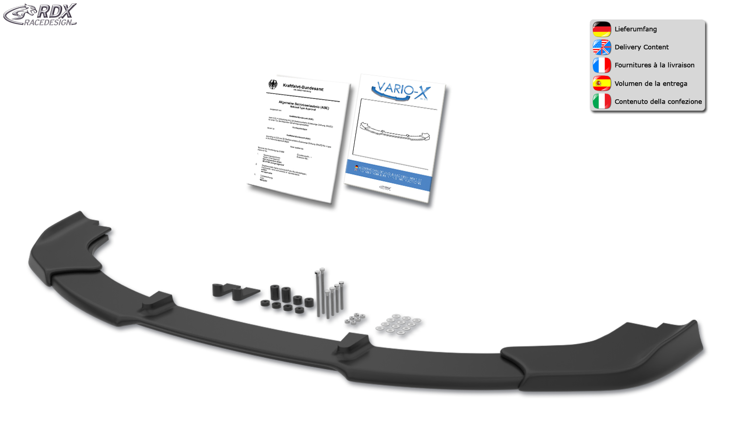 RDX VARIO-X front splitter – Citroën DS3 (2016–)