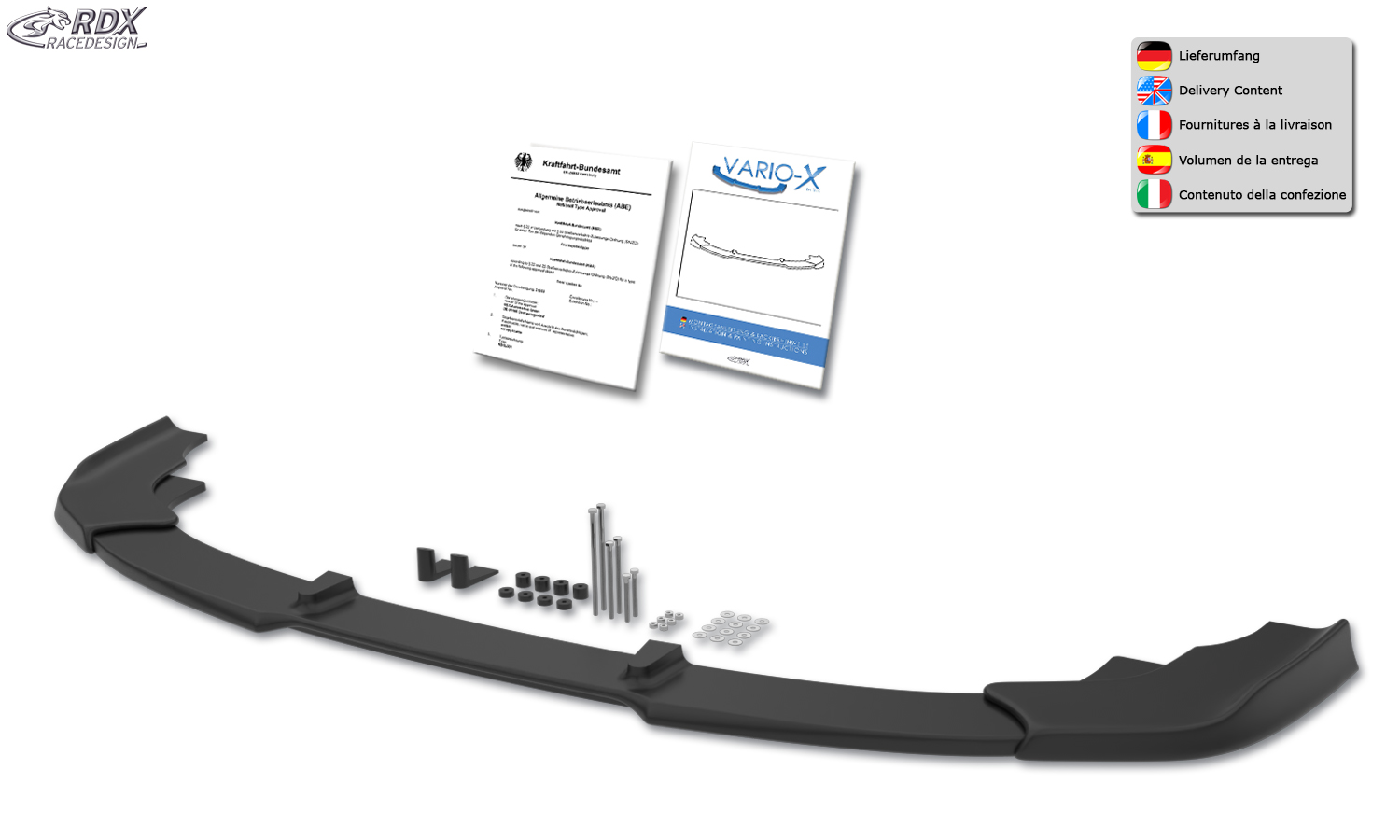 Передний сплиттер RDX VARIO-X – Audi A6 4K C8 2F S-Line/S6