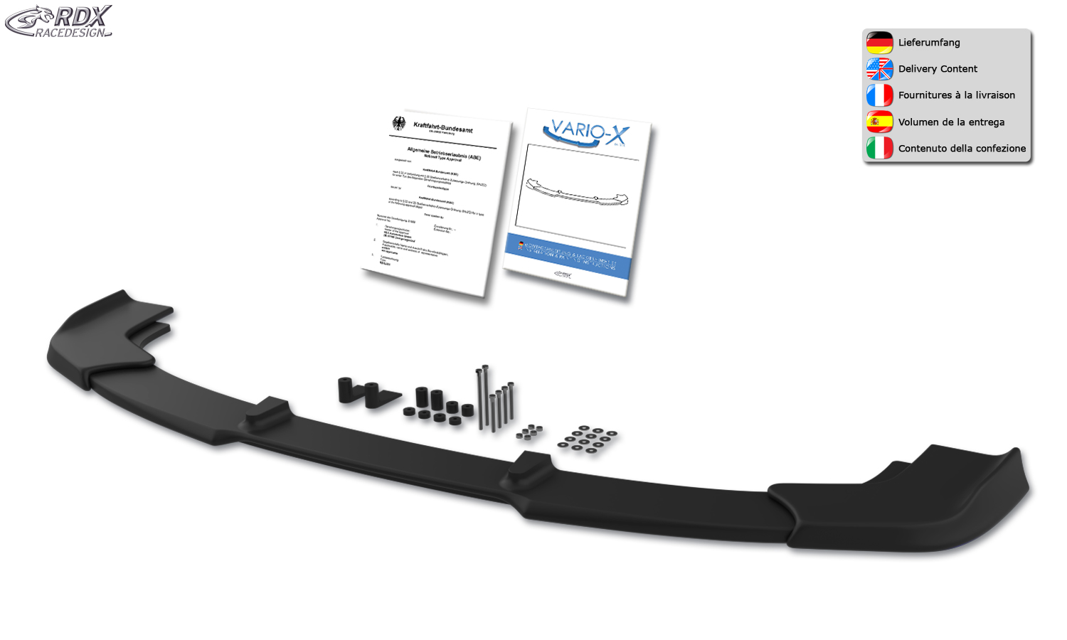 Передний сплиттер RDX VARIO-X – BMW X3 F25 M-Sport и M-Technic 2014–2017