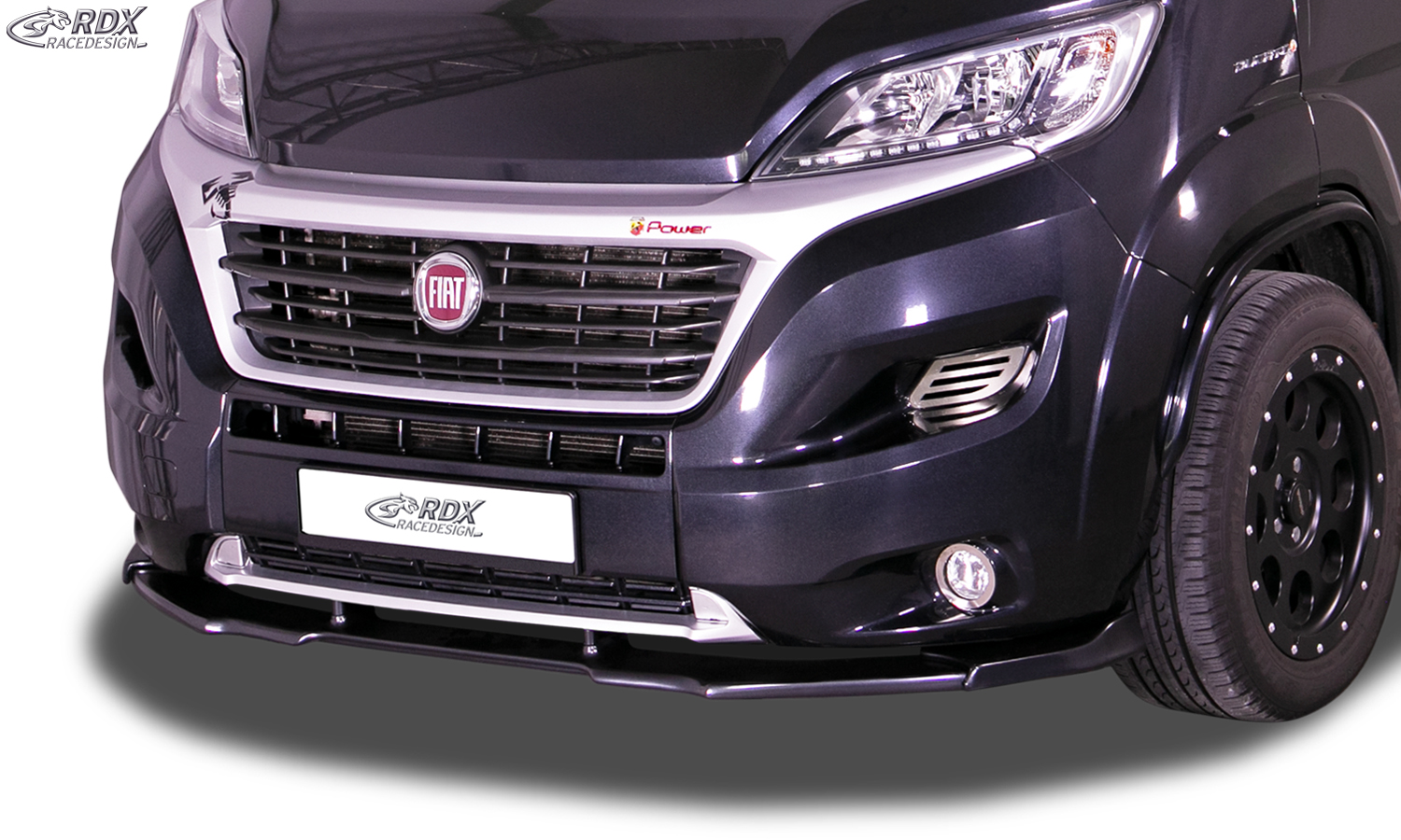 RDX VARIO-X esispoiler – Fiat Ducato (2014–2024) ja Citroën Jumper/Relay (2014–2024) ja Opel Movano (2021–2024) ja Peugeot Boxer (2014–2024) ja RAM ProMaster (2013–2025)
