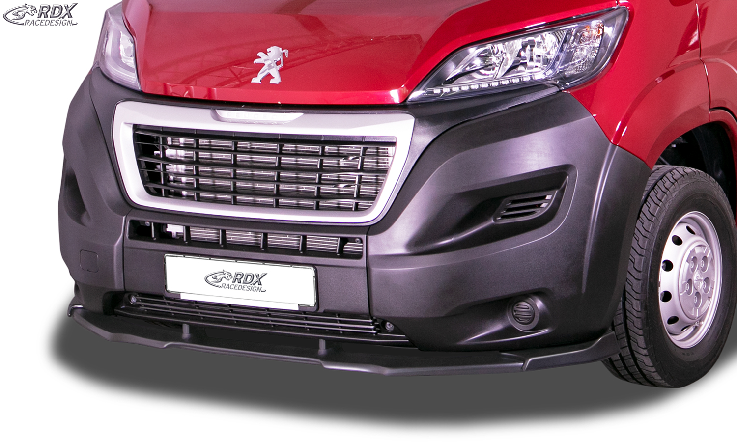 Передний сплиттер RDX VARIO-X – Fiat Ducato (2014–2024) и Citroën Jumper/Relay (2014–2024) и Opel Movano (2021–2024) и Peugeot Boxer (2014–2024) и RAM ProMaster (2013–2025)