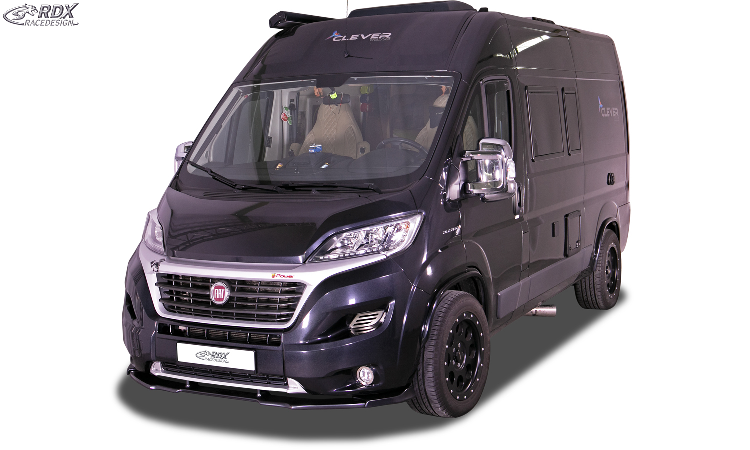 Передний сплиттер RDX VARIO-X – Fiat Ducato (2014–2024) и Citroën Jumper/Relay (2014–2024) и Opel Movano (2021–2024) и Peugeot Boxer (2014–2024) и RAM ProMaster (2013–2025)