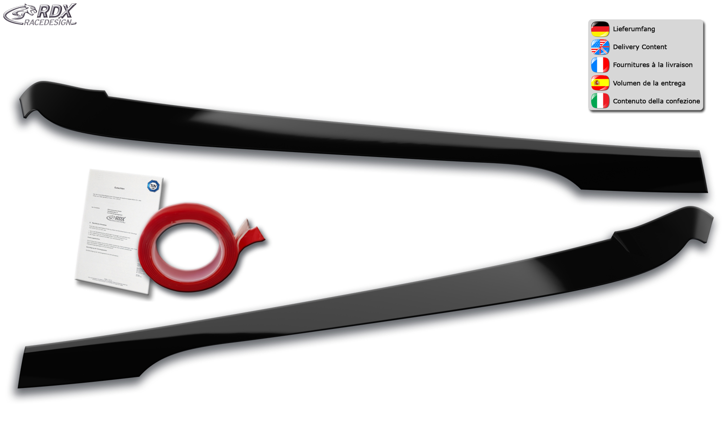 RDX headlight brows – BMW 3 Series G20 G21 (black high-gloss)