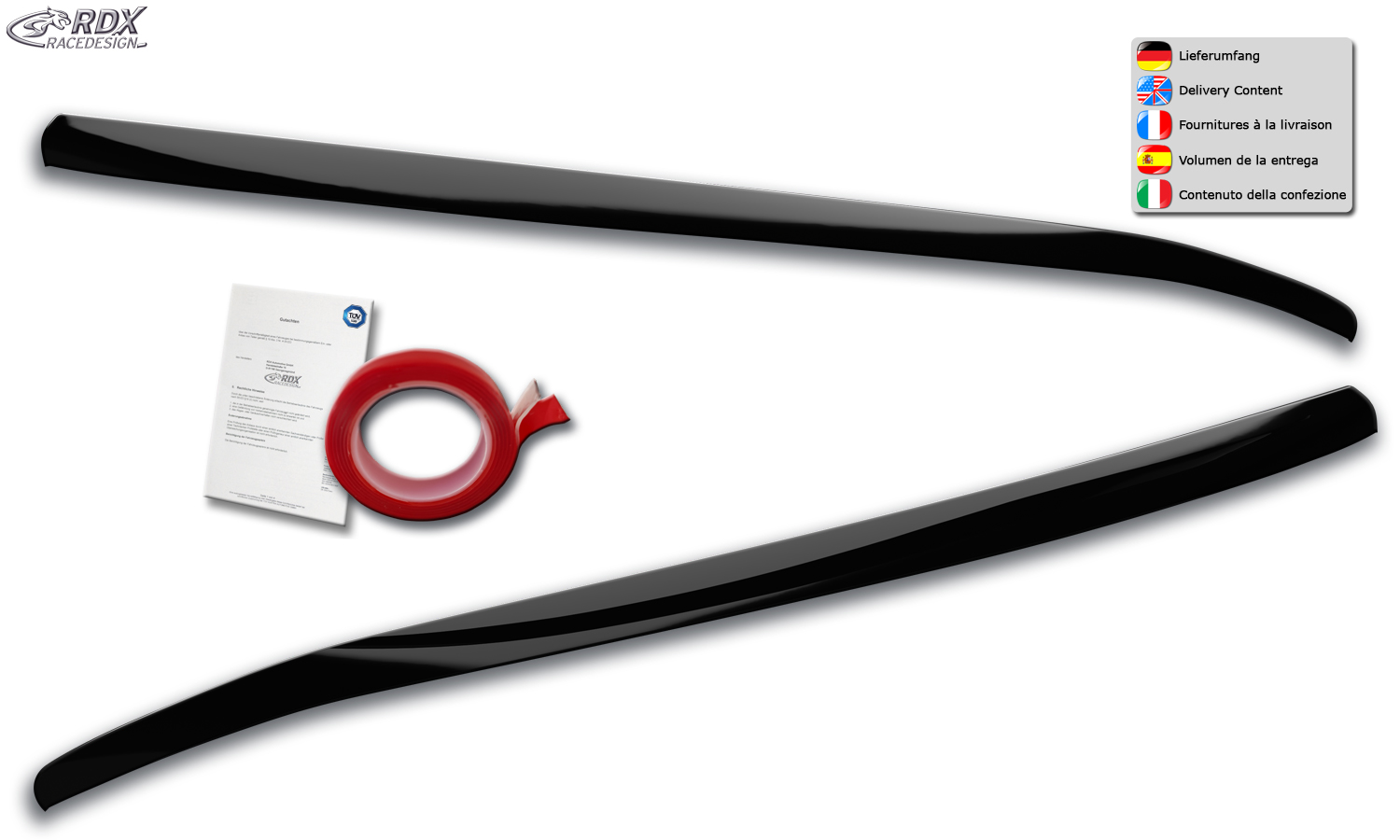 RDX esitulede kulmud – Ford Focus 4 DEH (2018–2022) (läikivmust)
