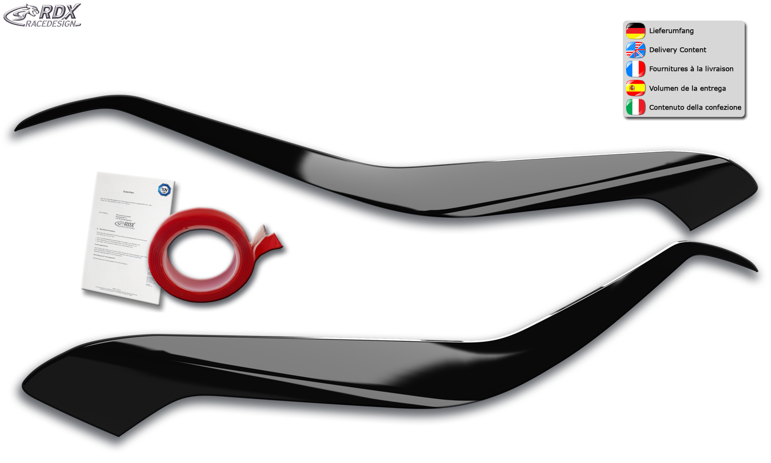 RDX headlight brows – Kia Sportage QL/QLE (2015–) (black high-gloss)