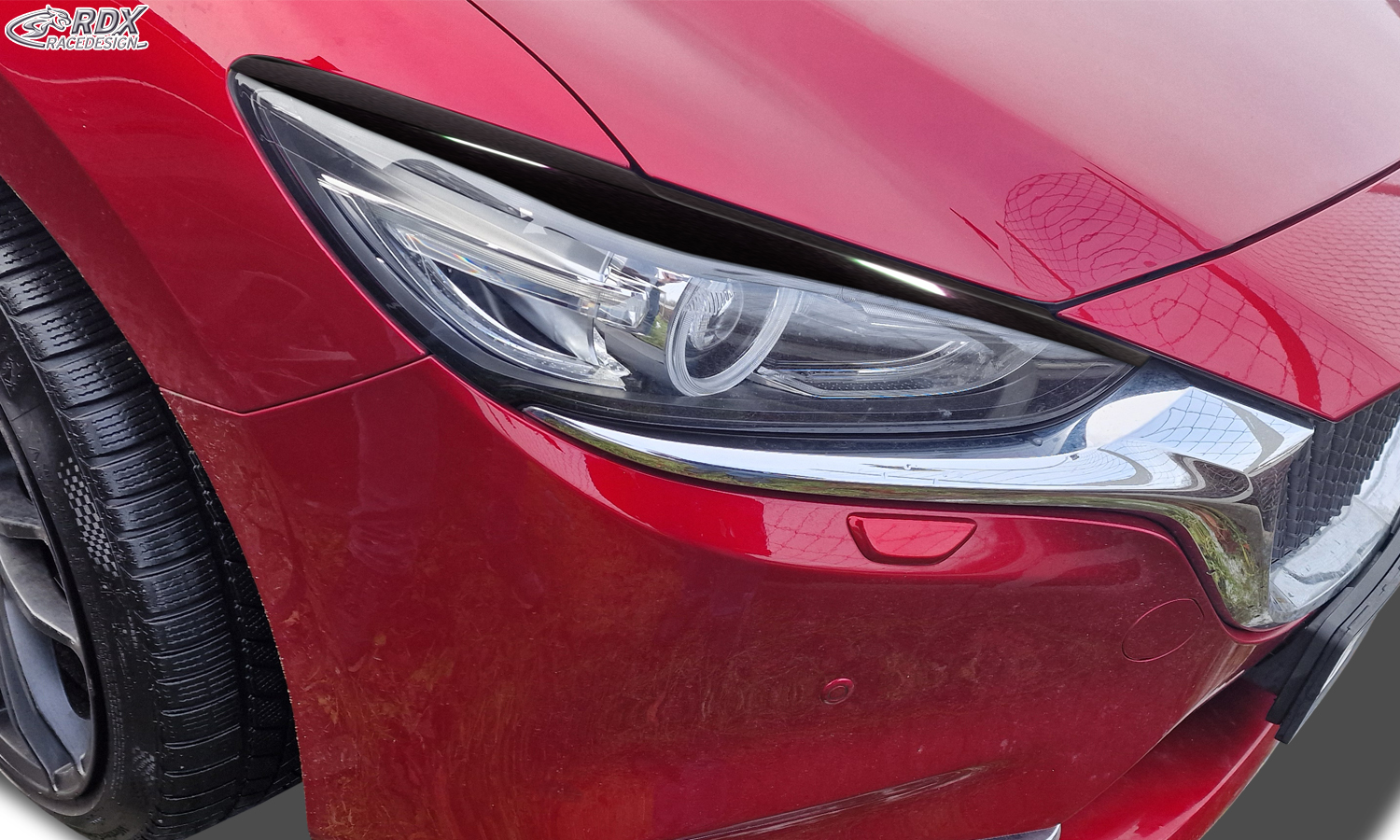 RDX headlight brows – Mazda 6 (GJ/GL/2018–2024) (black high-gloss)