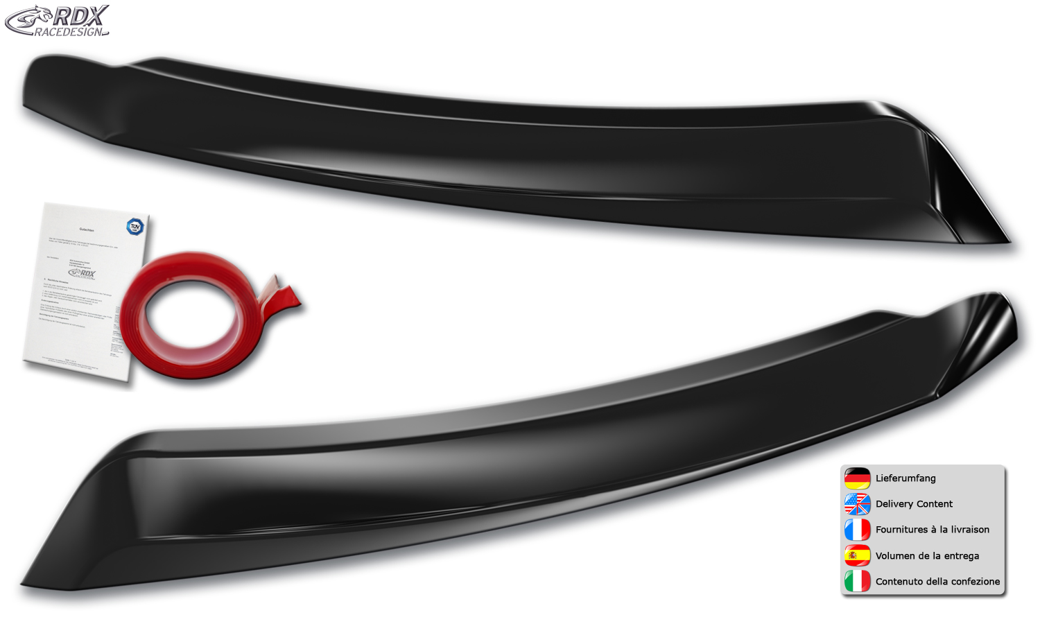 RDX headlight brows – Dacia Duster II SR (2018–2024) (black high-gloss)