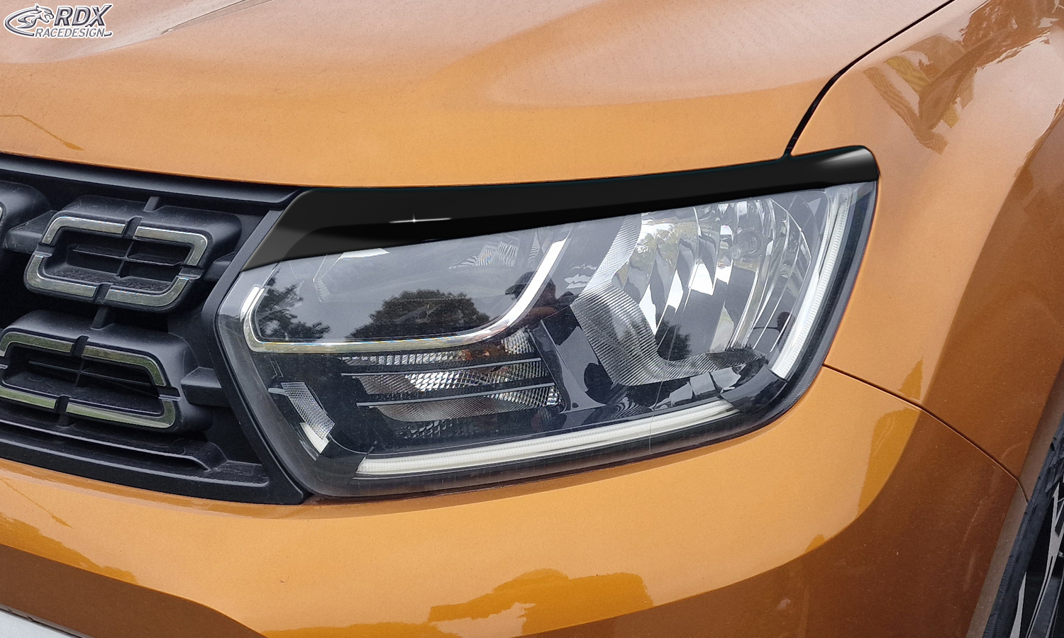 Реснички на фары RDX – Dacia Duster II SR (2018–2024) (глянцево-чёрный)
