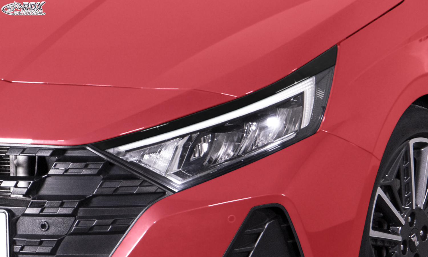 RDX headlight brows – Hyundai i20 (BC3/BI3/2020–) (black high-gloss)