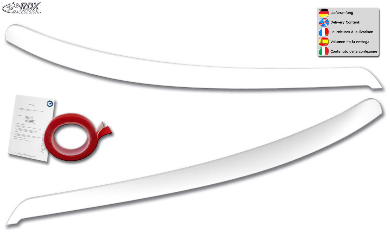 RDX headlight brows – Renault Master (2019–2024) (white high-gloss)