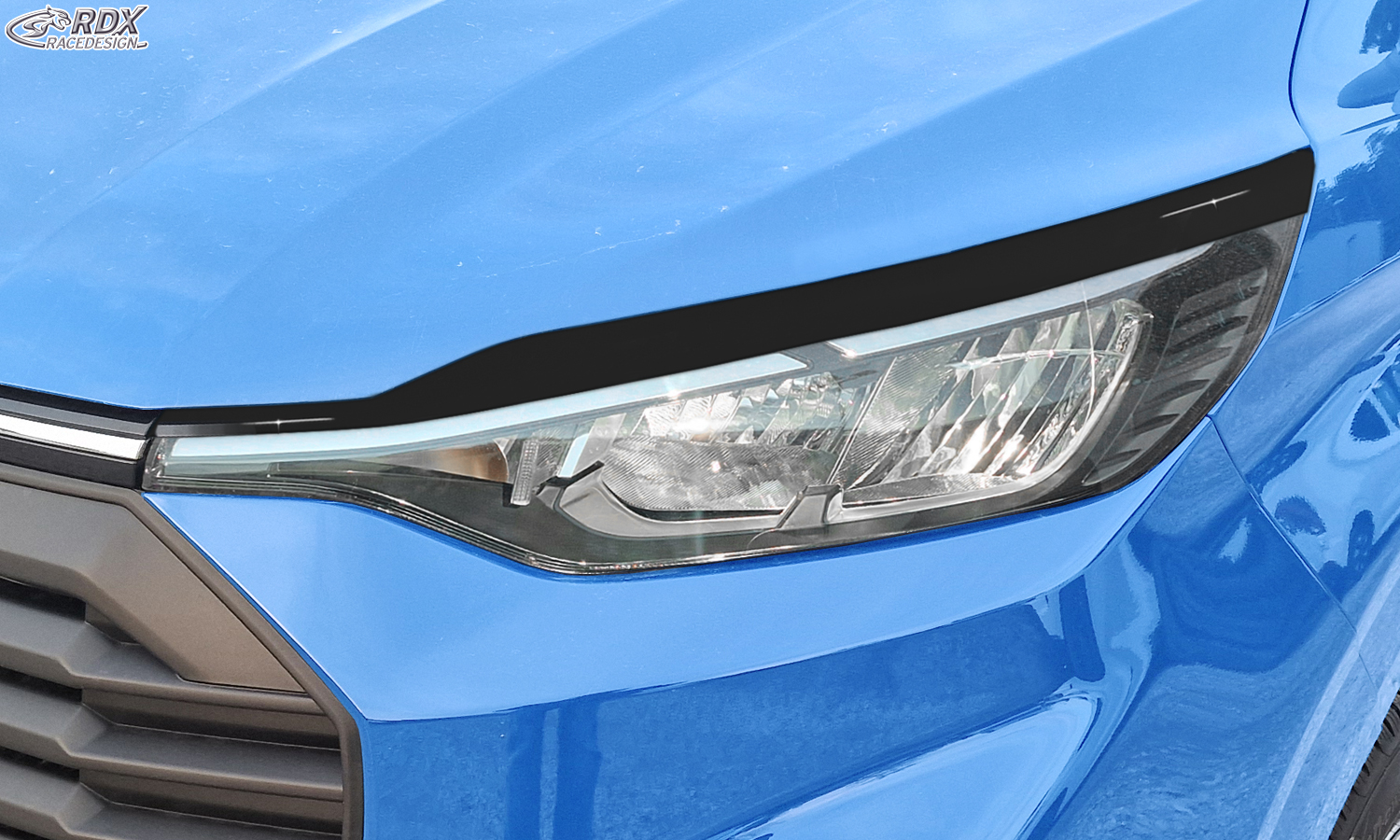RDX headlight brows – Ford Transit Custom & Tourneo Custom (black high-gloss)