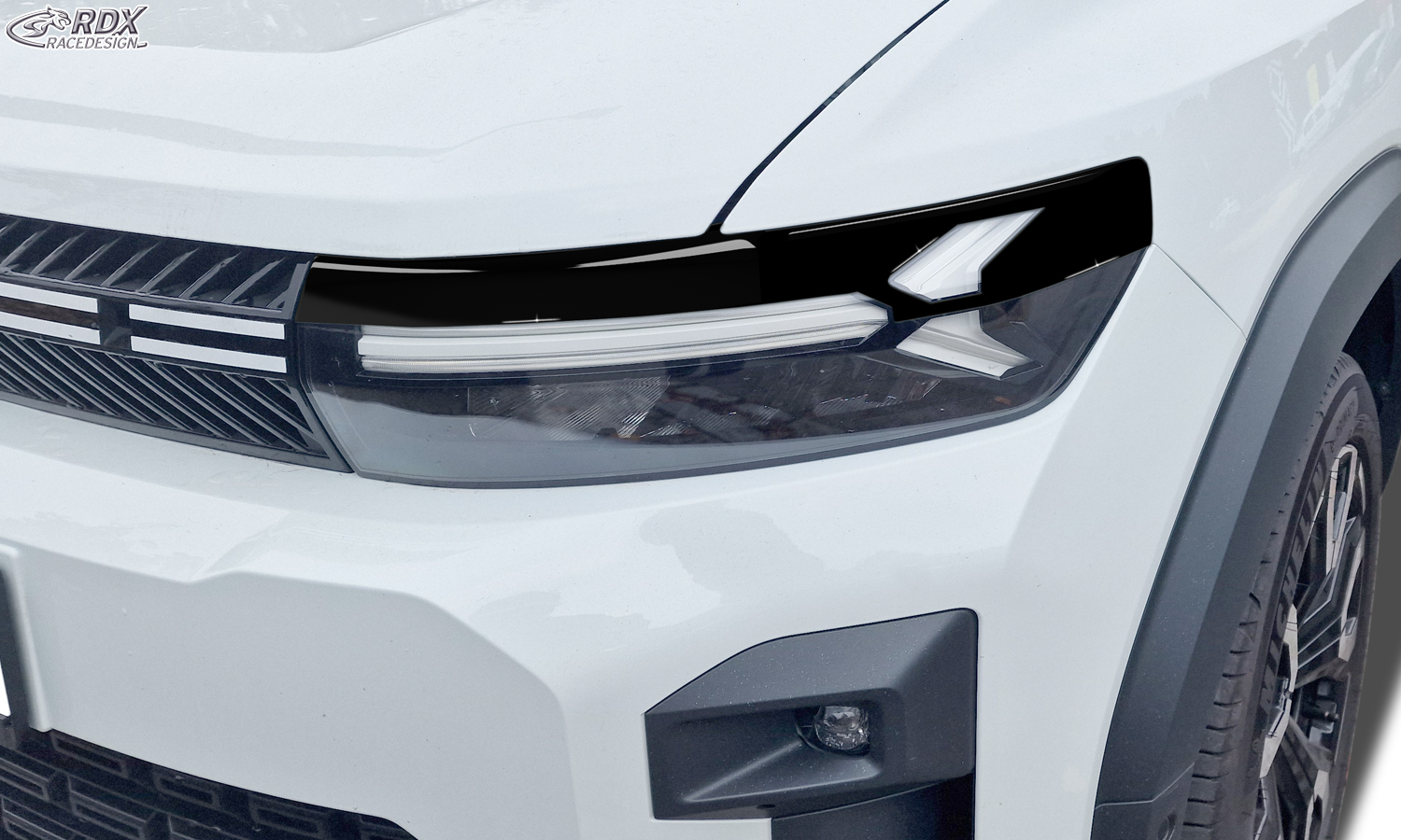 RDX headlight brows – Dacia Duster III DJF (2024–) & Bigster DJF (2025–) (black high-gloss)