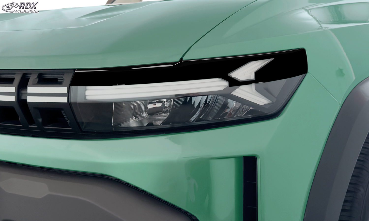 RDX headlight brows – Dacia Duster III DJF (2024–) & Bigster DJF (2025–) (black high-gloss)
