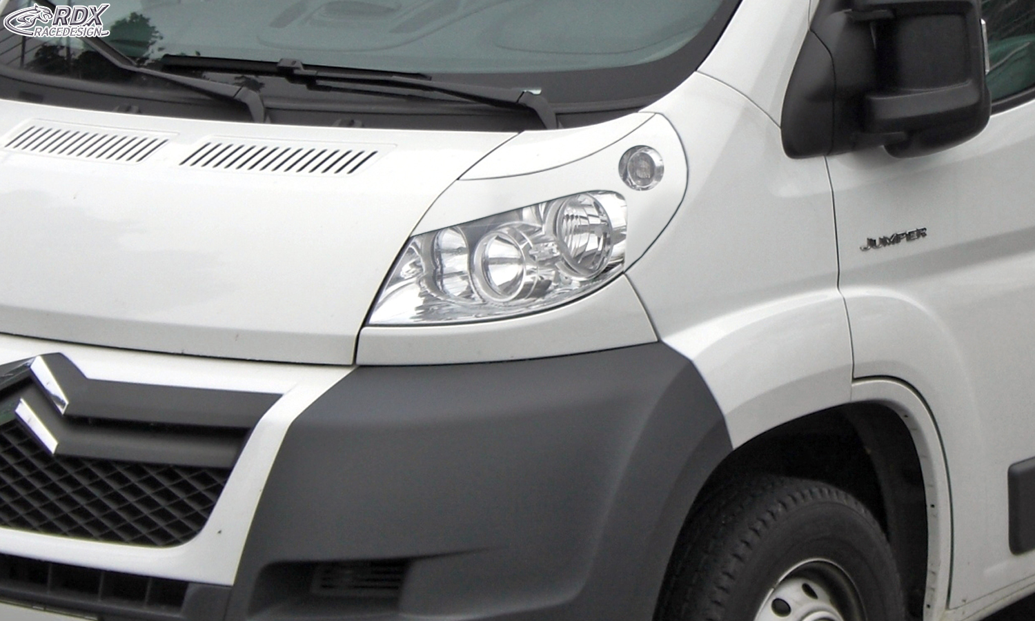 Реснички на фары RDX – Fiat Ducato и Citroën Jumper/Relay и Peugeot Boxer (2006–2014) и RAM ProMaster (2013–) (глянцево-белый)