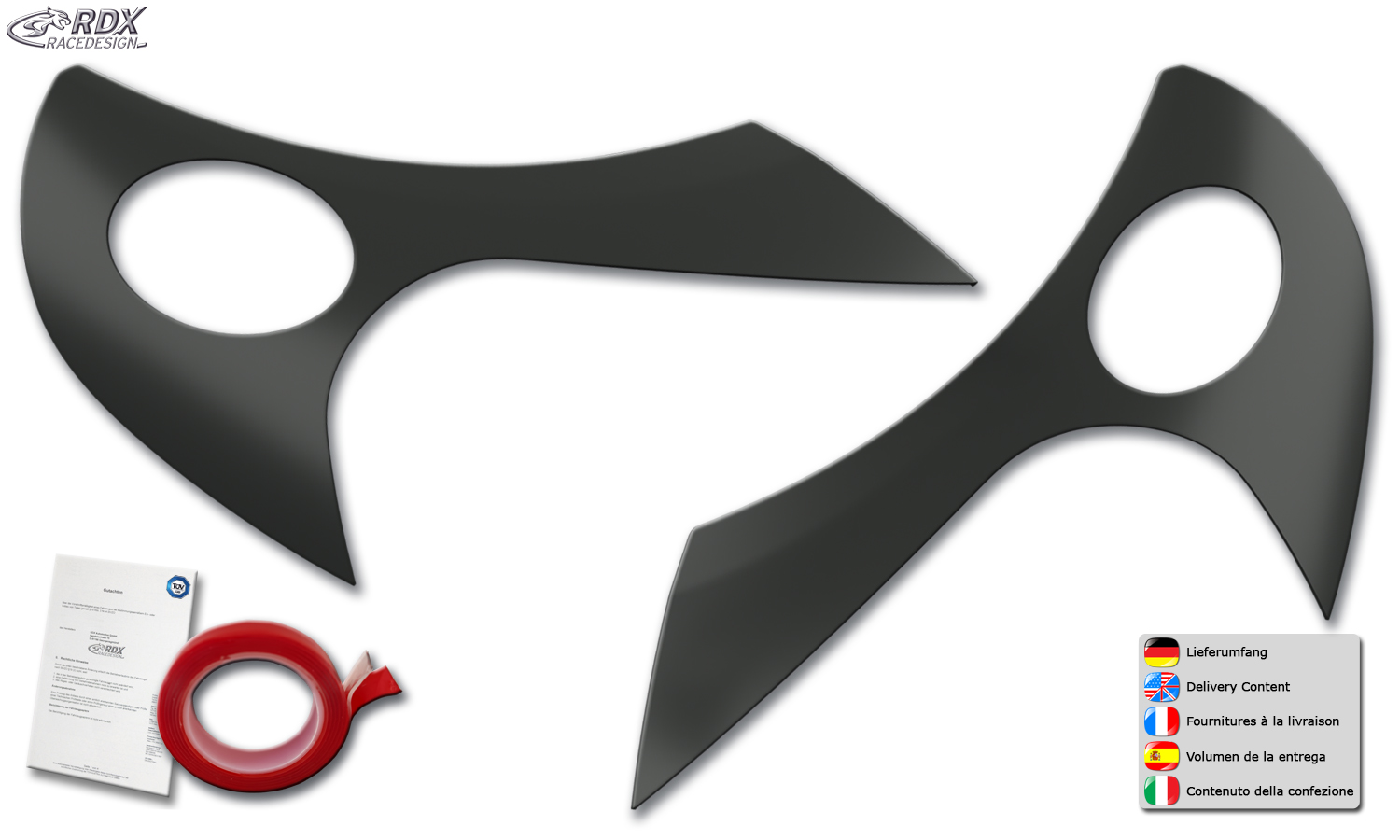 Реснички на фары RDX – Fiat Ducato и Citroën Jumper/Relay и Peugeot Boxer (2006–2014) и RAM ProMaster (2013–2023)
