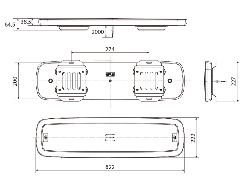 Bullboy LED light bar 800 mm
