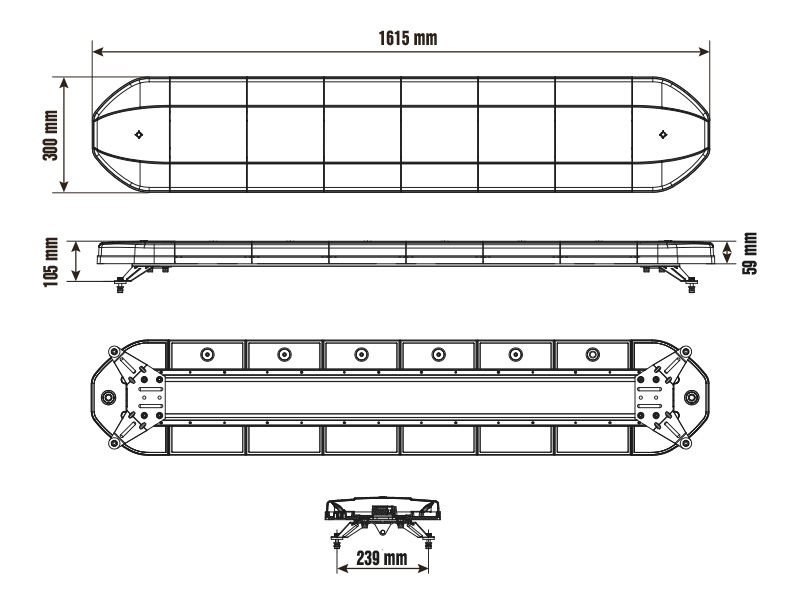 Optibeam LED light bar Dark Phantom 1600 mm 10–30V