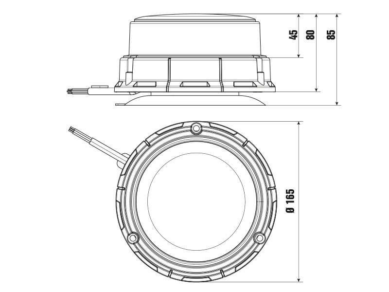 Optibeam Dark Phantom LED beacon 170 mm magnetic mount