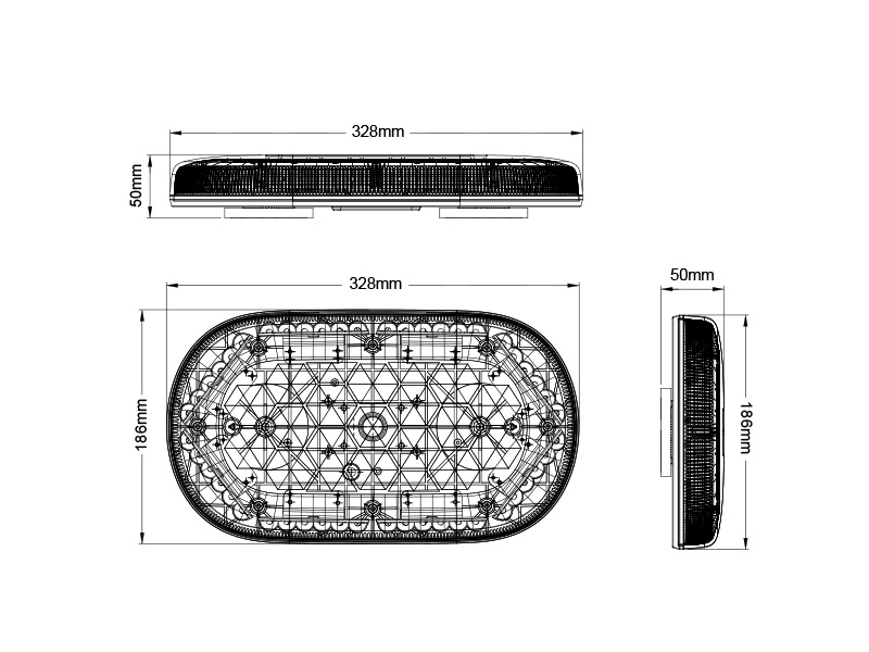 Truck Vision LED mini light bar 328 mm 12–24V ECE R65