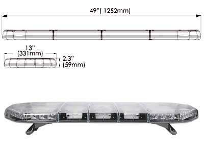 LED light bar 1252 mm amber 12–24V