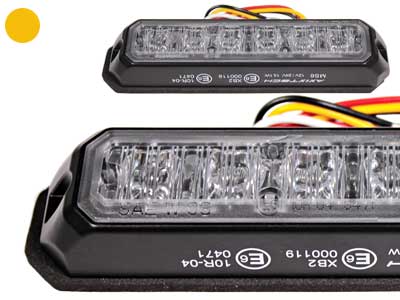 LED strobe light MS6 amber 12–24V ECE R65